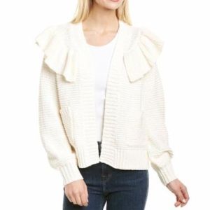 Ivory ruffle cardigan